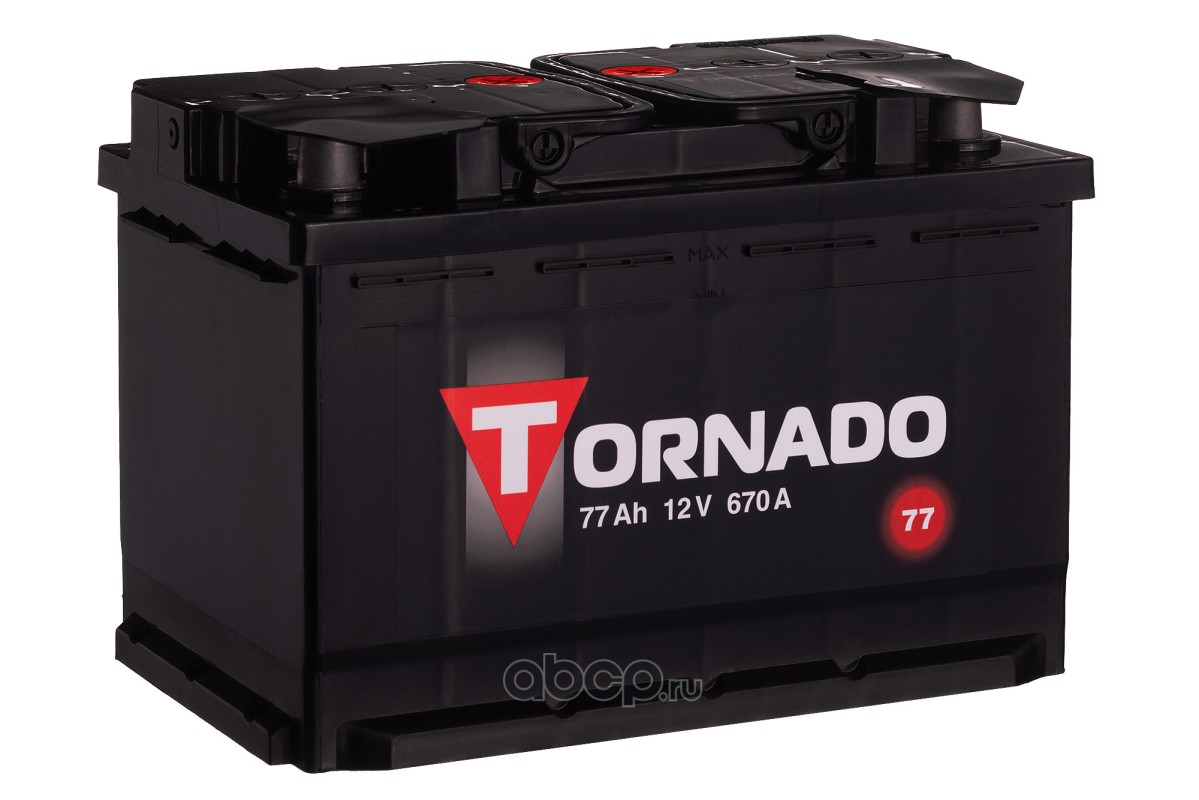 АКБ автом. 77Ah +лев 670А пуск Tornado 277х175х190