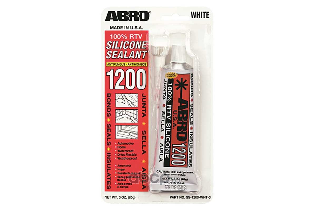 Герметик силиконовый белый 85гр, ABRO SS1200WHT3