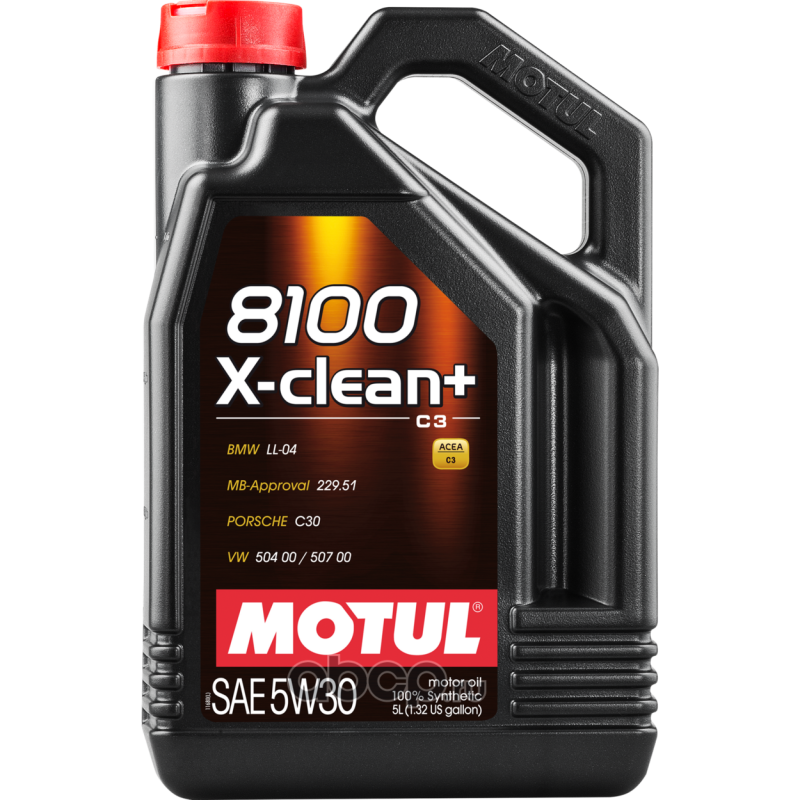 8100 X-clean+ 5W-30 синтетика 5W-30 5 л., MOTUL 106377