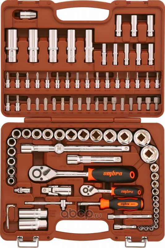 Набор инструмента универсальный 1/4", 1/2"DR, 94 предмета, OMBRA OMT94S