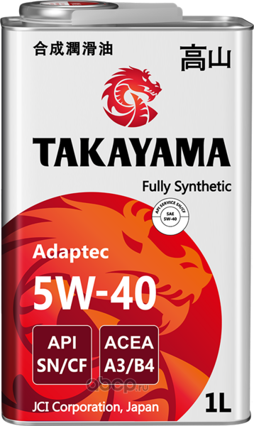 Adaptec SAE 5W-40 ACEA A3/B4 API SN/CF синтетика 5W-40 1 л., TAKAYAMA 605586